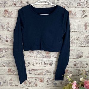 Lululemon Crop Long Sleeve Top With Built In Bra Size 10